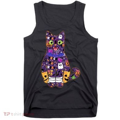 Spooky Cute Halloween Pattern Kitty Cat Tank Top