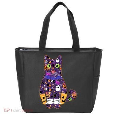 Spooky Cute Halloween Pattern Kitty Cat Bag