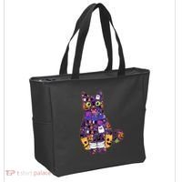 Spooky Cute Halloween Pattern Kitty Cat Tote Bag thumb 2