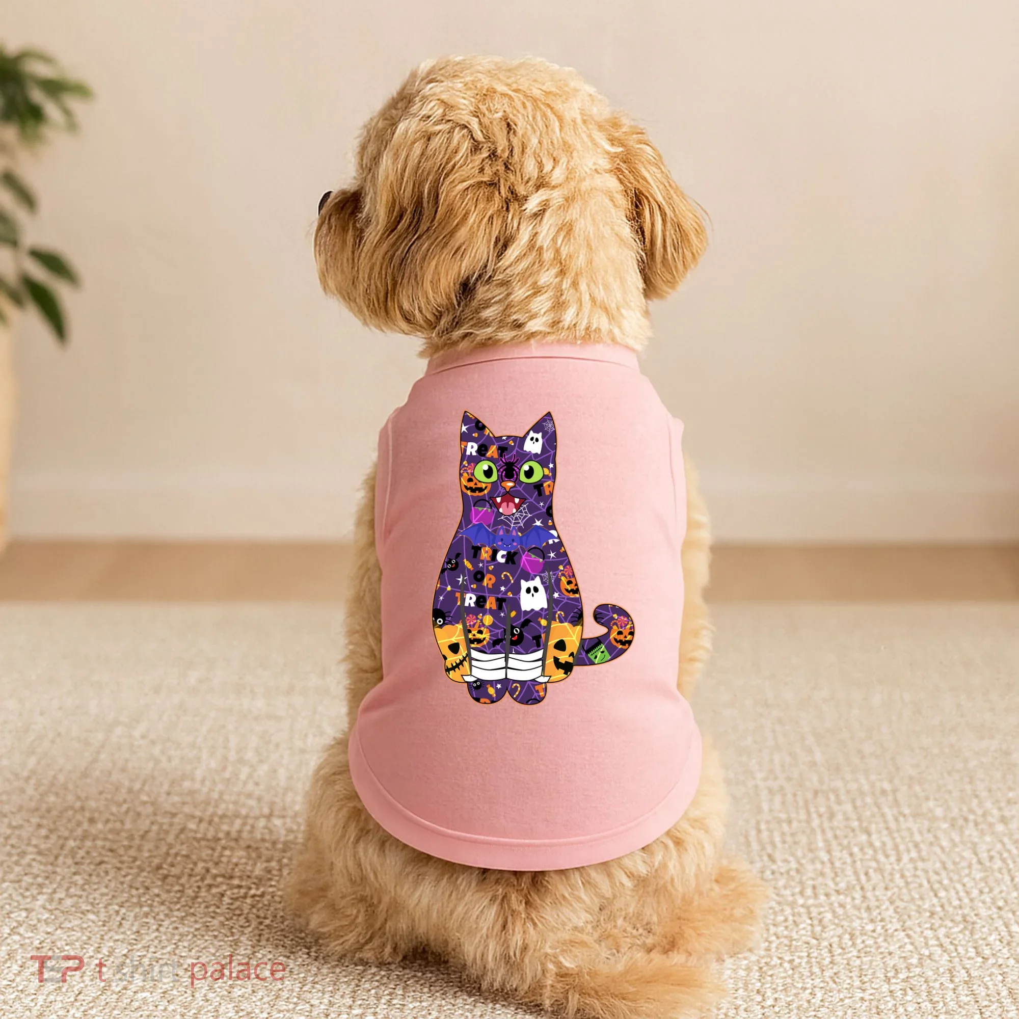 Spooky Cute Halloween Pattern Kitty Cat Doggie Tank