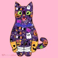 Spooky Cute Halloween Pattern Kitty Cat Doggie Tank thumb 4