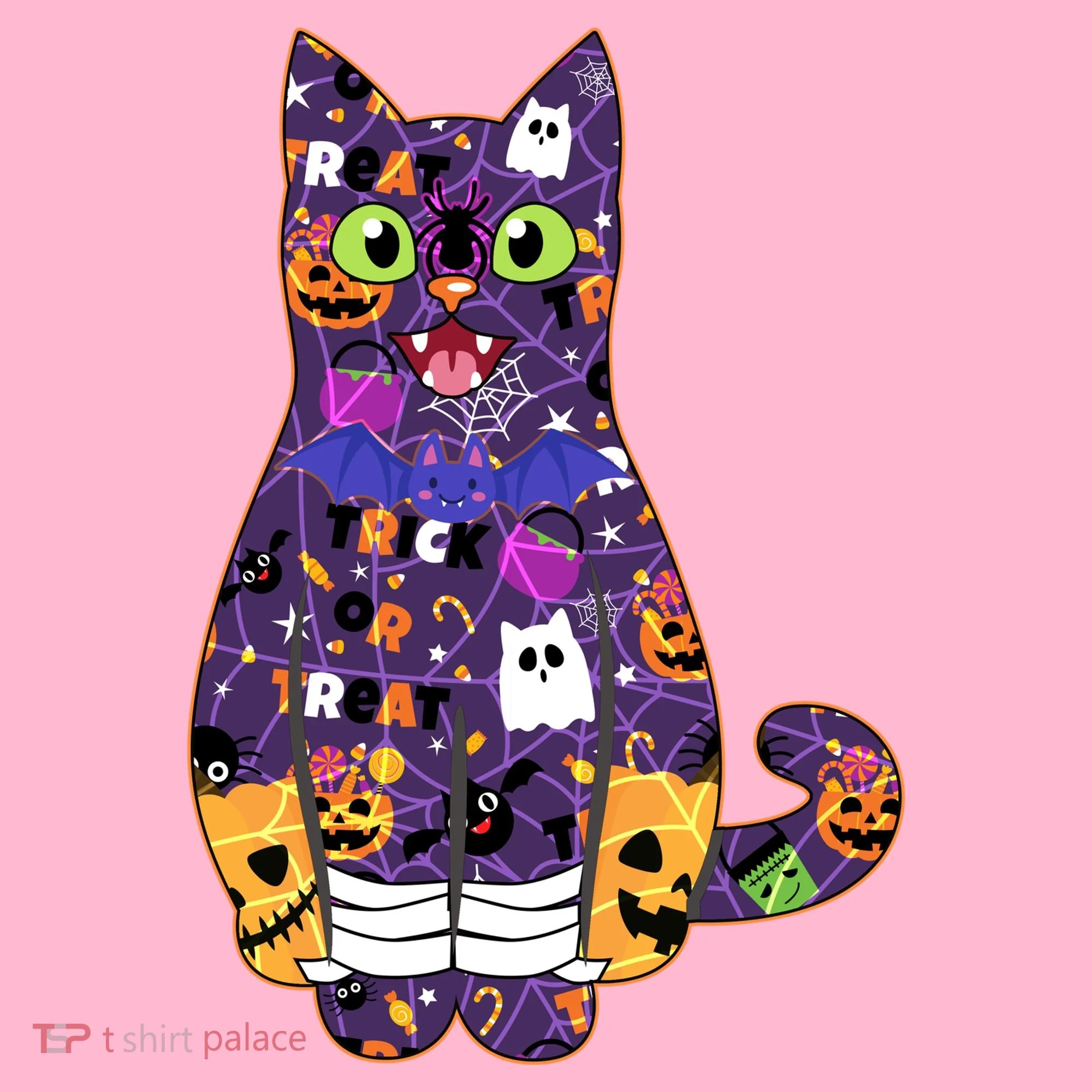 Spooky Cute Halloween Pattern Kitty Cat Doggie Tank