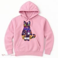Spooky Cute Halloween Pattern Kitty Cat Hoodie thumb 0
