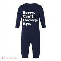 Sorry Can't Hockey Bye Funny Hockey Gift Infant Fleece One Piece thumb 0