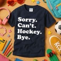 Sorry Can't Hockey Bye Funny Hockey Gift Kids T-Shirt thumb 3