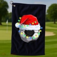 Soccer Christmas Holiday Gift Golf Towel thumb 1
