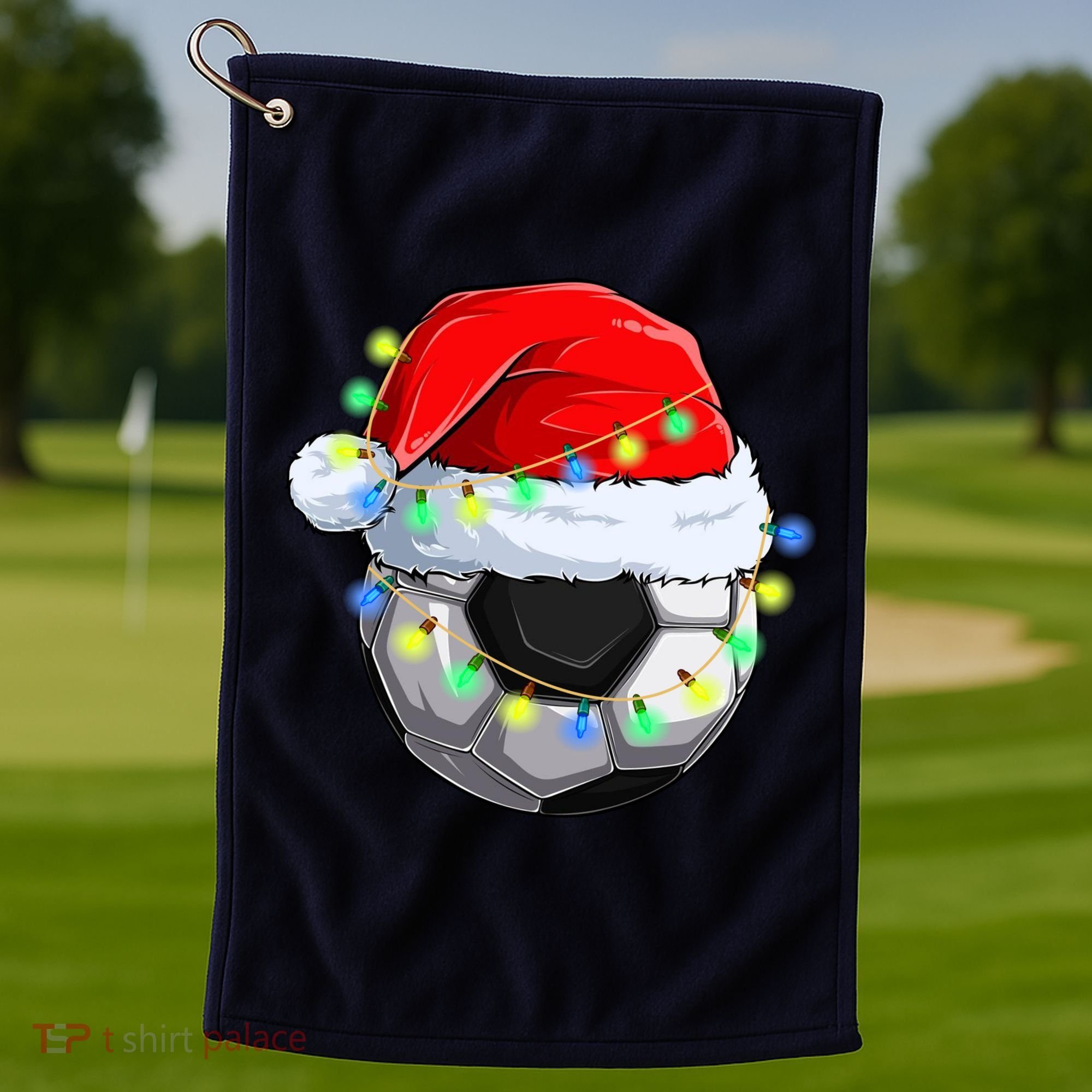 Soccer Christmas Holiday Gift Golf Towel