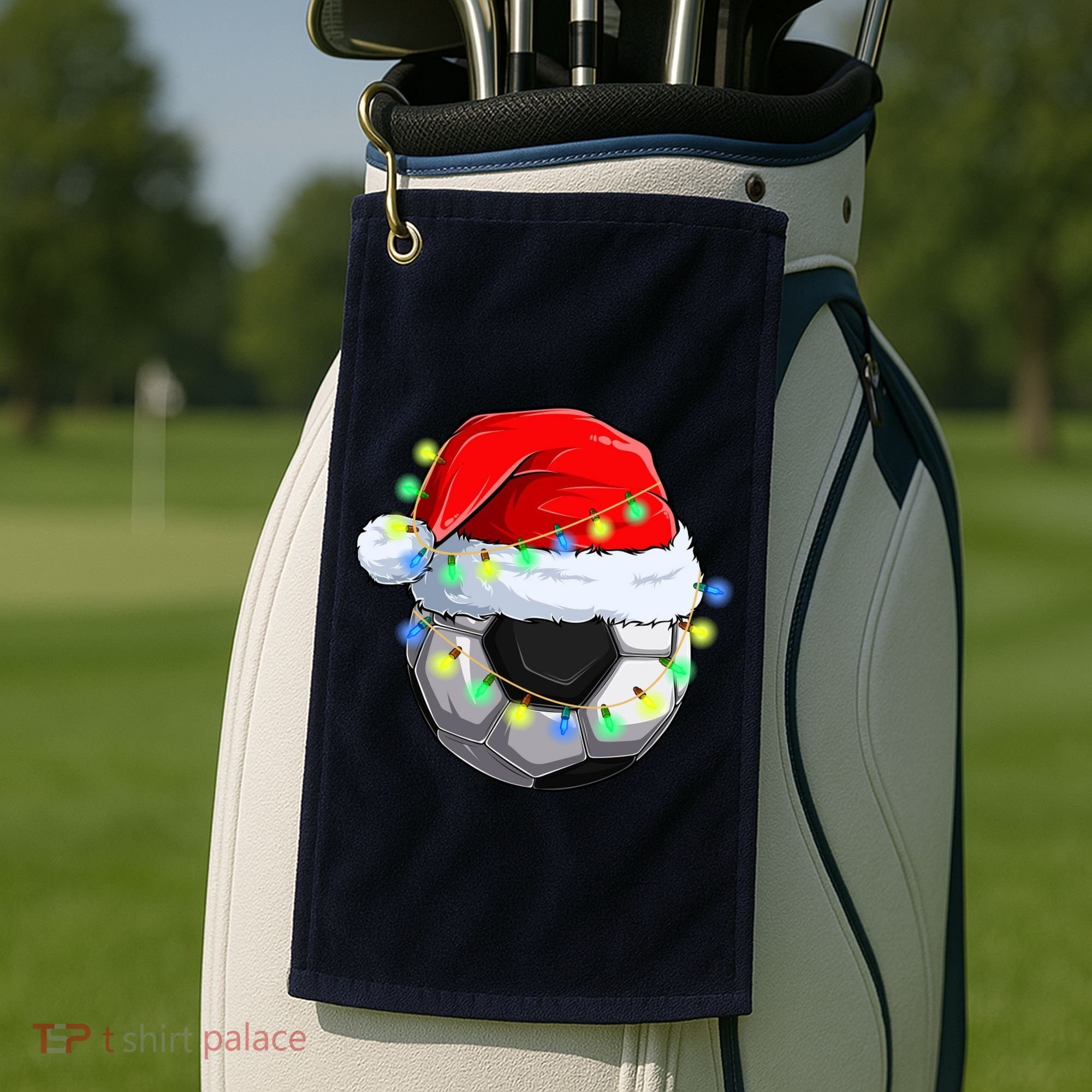 Soccer Christmas Holiday Gift Golf Towel