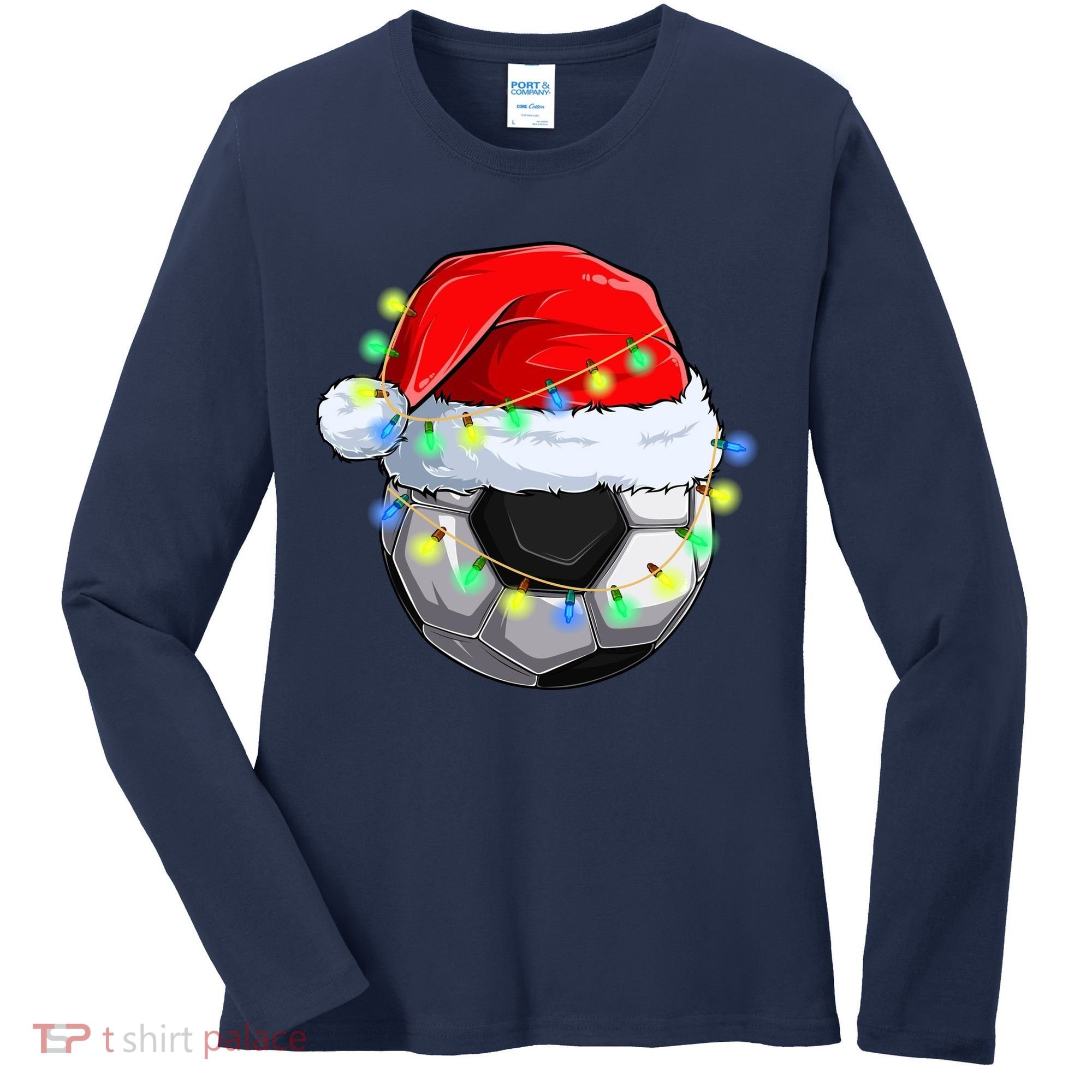 Soccer Christmas Holiday Gift Women's Long Sleeve Shirt
