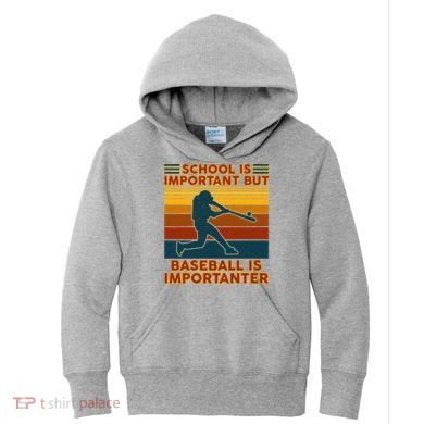 School Is Important But Baseball Is Importanter Kids Hoodie
