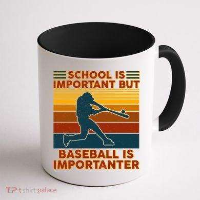 School Is Important But Baseball Is Importanter Coffee Mug back
