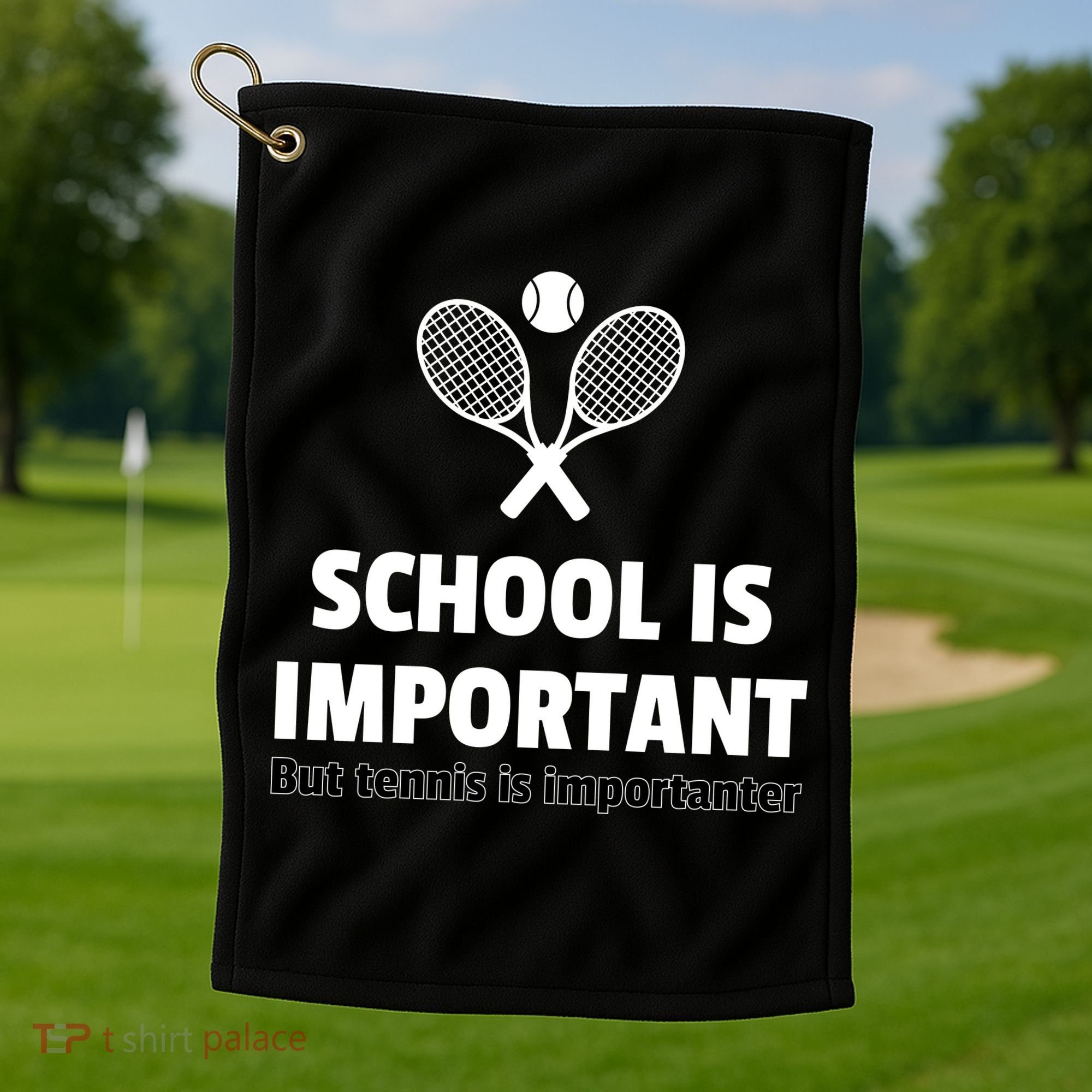 School Is important But Tennis Is Importanter Golf Towel