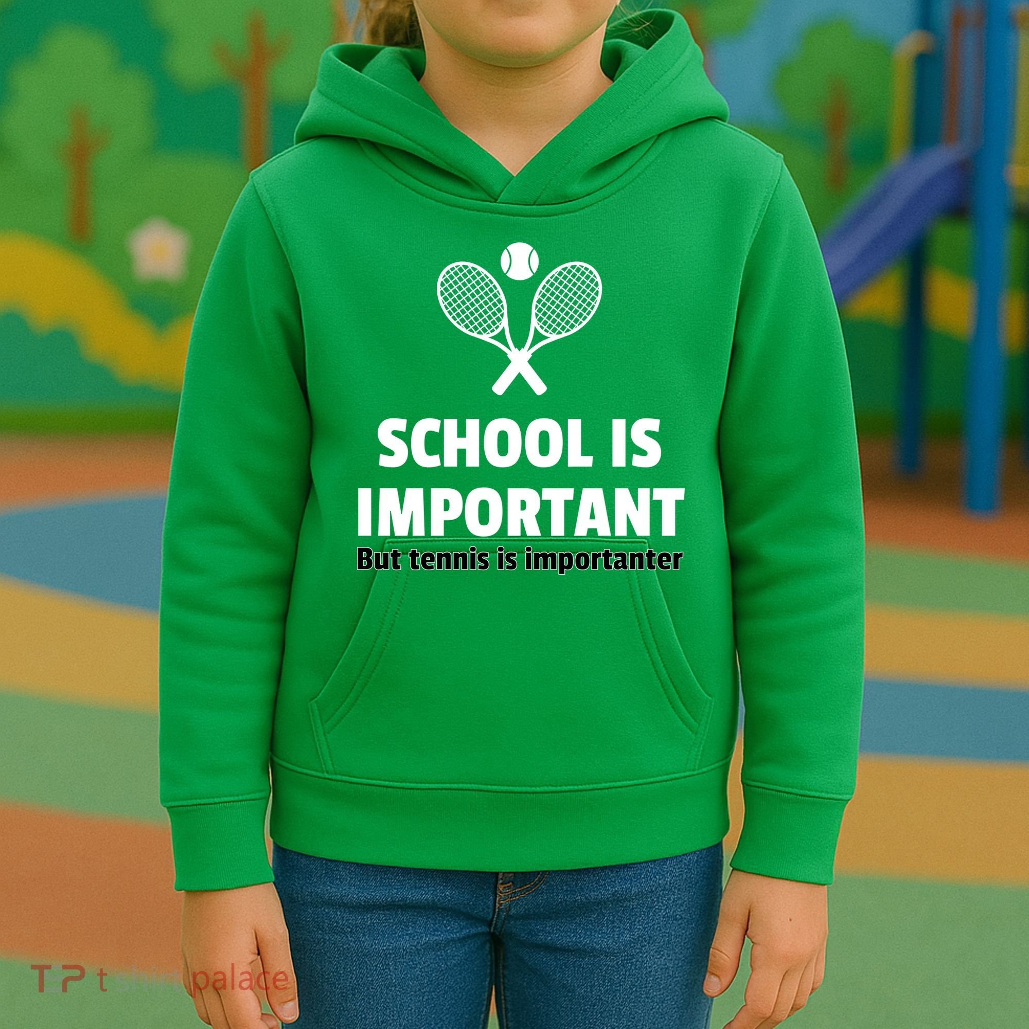 School Is important But Tennis Is Importanter Kids Hoodie
