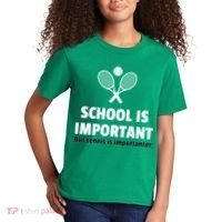School Is important But Tennis Is Importanter Kids T-Shirt thumb 2