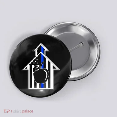 School Police Blue Thin Line Button
