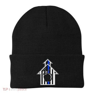 School Police Blue Thin Line Beanie