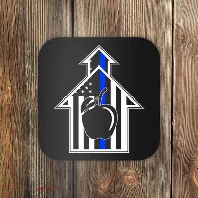 School Police Blue Thin Line Coaster