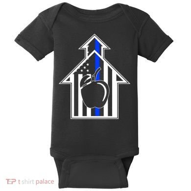 School Police Blue Thin Line Baby Bodysuit