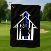 School Police Blue Thin Line Golf Towel thumb 1
