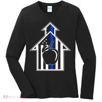 School Police Blue Thin Line Women's Long Sleeve Shirt thumb 0