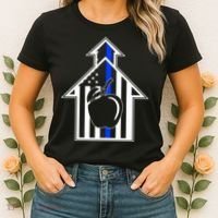 School Police Blue Thin Line Women's T-Shirt thumb 2