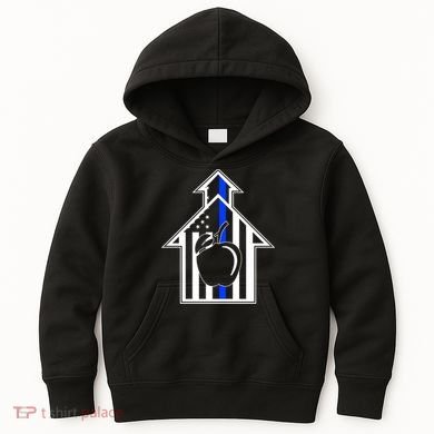 School Police Blue Thin Line Kids Hoodie