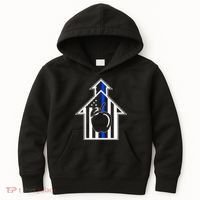 School Police Blue Thin Line Kids Hoodie thumb 0