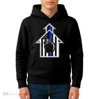 School Police Blue Thin Line Kids Hoodie thumb 4