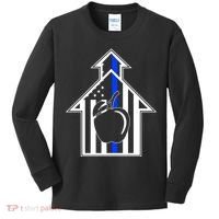 School Police Blue Thin Line Kids Long Sleeve Shirt thumb 0