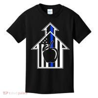 School Police Blue Thin Line Kids T-Shirt thumb 0