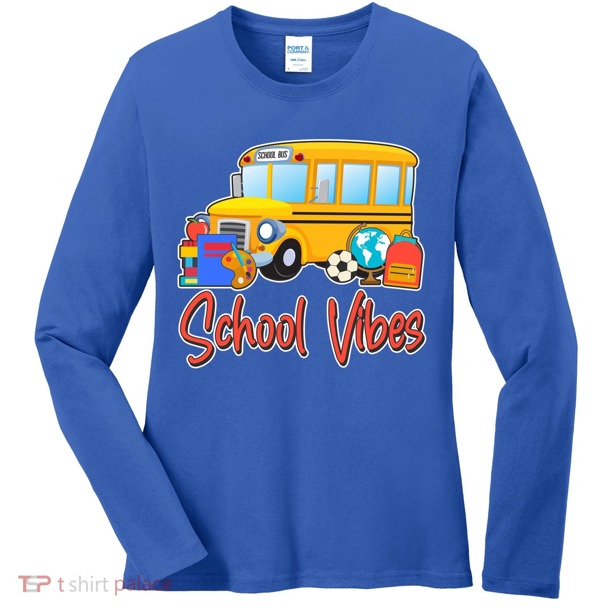 School Vibes Back to School Women's Long Sleeve Shirt