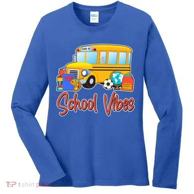 School Vibes Back to School Women's Long Sleeve Shirt
