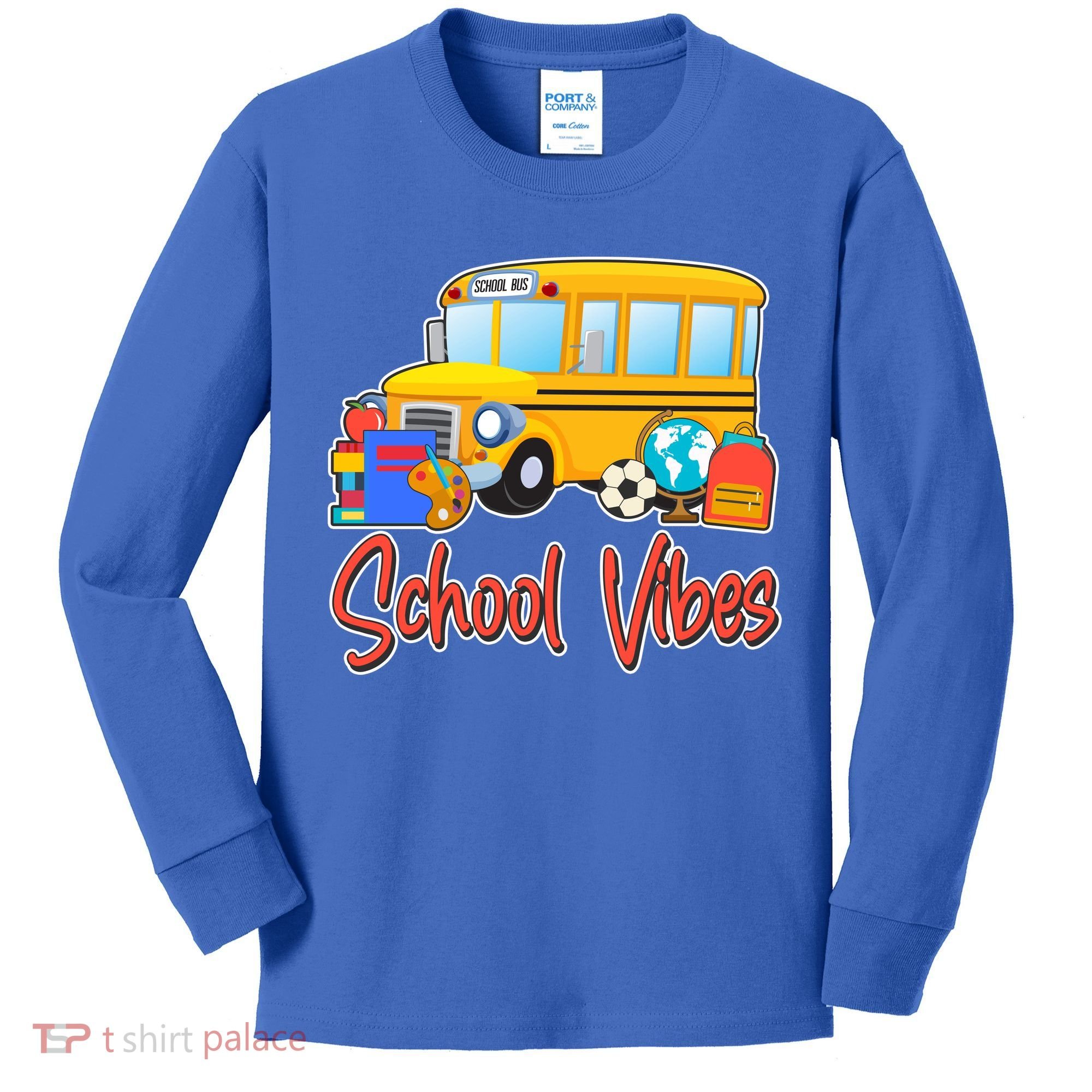 School Vibes Back to School Kids Long Sleeve Shirt