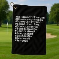 Schools Not Prisons Golf Towel thumb 1
