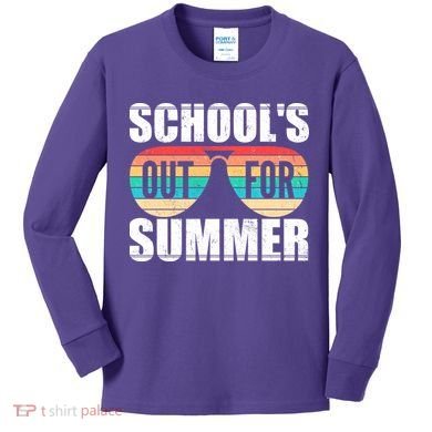 School's Out For Summer Shades Kids Long Sleeve Shirt