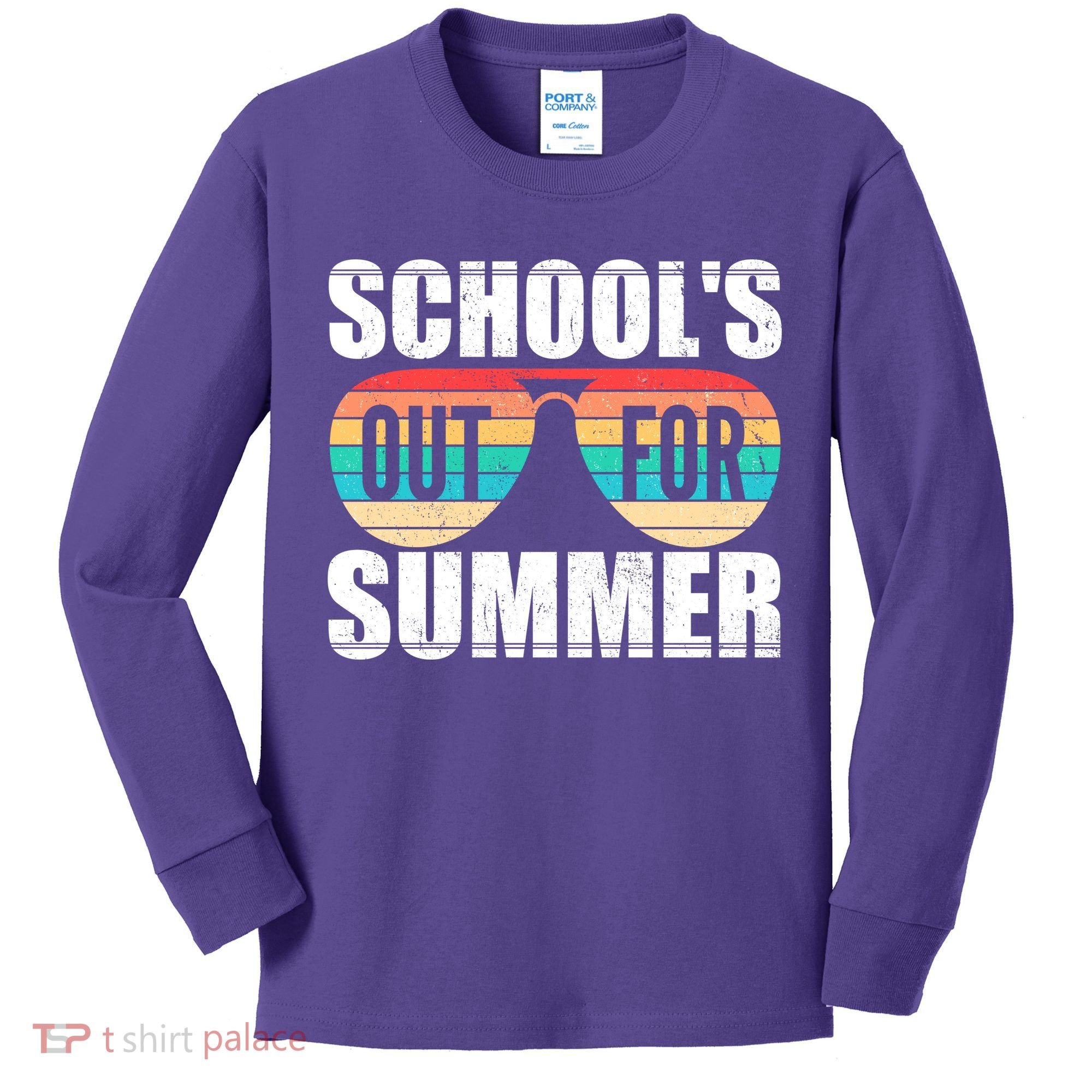 School's Out For Summer Shades Kids Long Sleeve Shirt