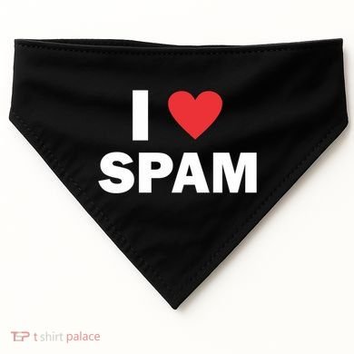 Spam Collection I Love Spam Gift Black Small USA-Made Doggie Bandana