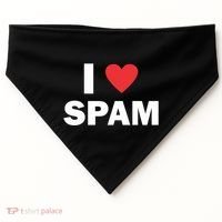 Spam Collection I Love Spam Gift Black Small USA-Made Doggie Bandana thumb 0