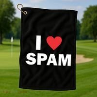 Spam Collection I Love Spam Gift Black Small Golf Towel thumb 1