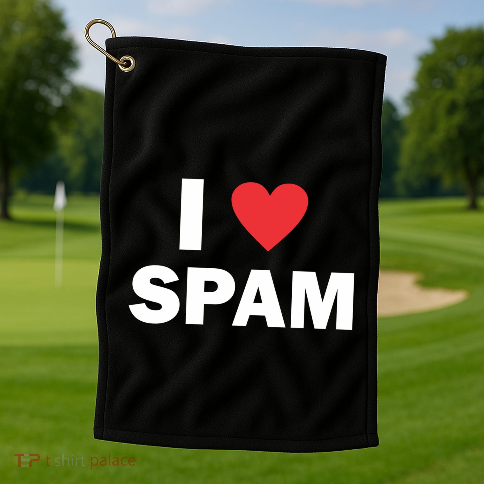 Spam Collection I Love Spam Gift Black Small Golf Towel