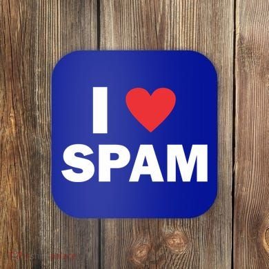 Spam Collection I Love Spam Gift Black Small Coaster