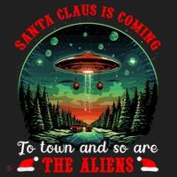 Santa Claus Is Coming To Town And So Are The Aliens Gift Beanie thumb 2