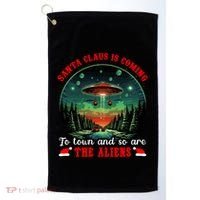 Santa Claus Is Coming To Town And So Are The Aliens Gift Golf Towel thumb 0