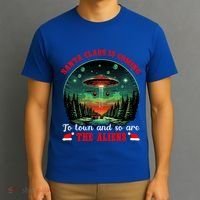 Santa Claus Is Coming To Town And So Are The Aliens Gift T-Shirt thumb 3
