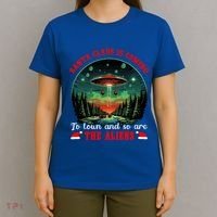 Santa Claus Is Coming To Town And So Are The Aliens Gift T-Shirt thumb 4