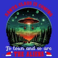 Santa Claus Is Coming To Town And So Are The Aliens Gift Baby Bodysuit thumb 2