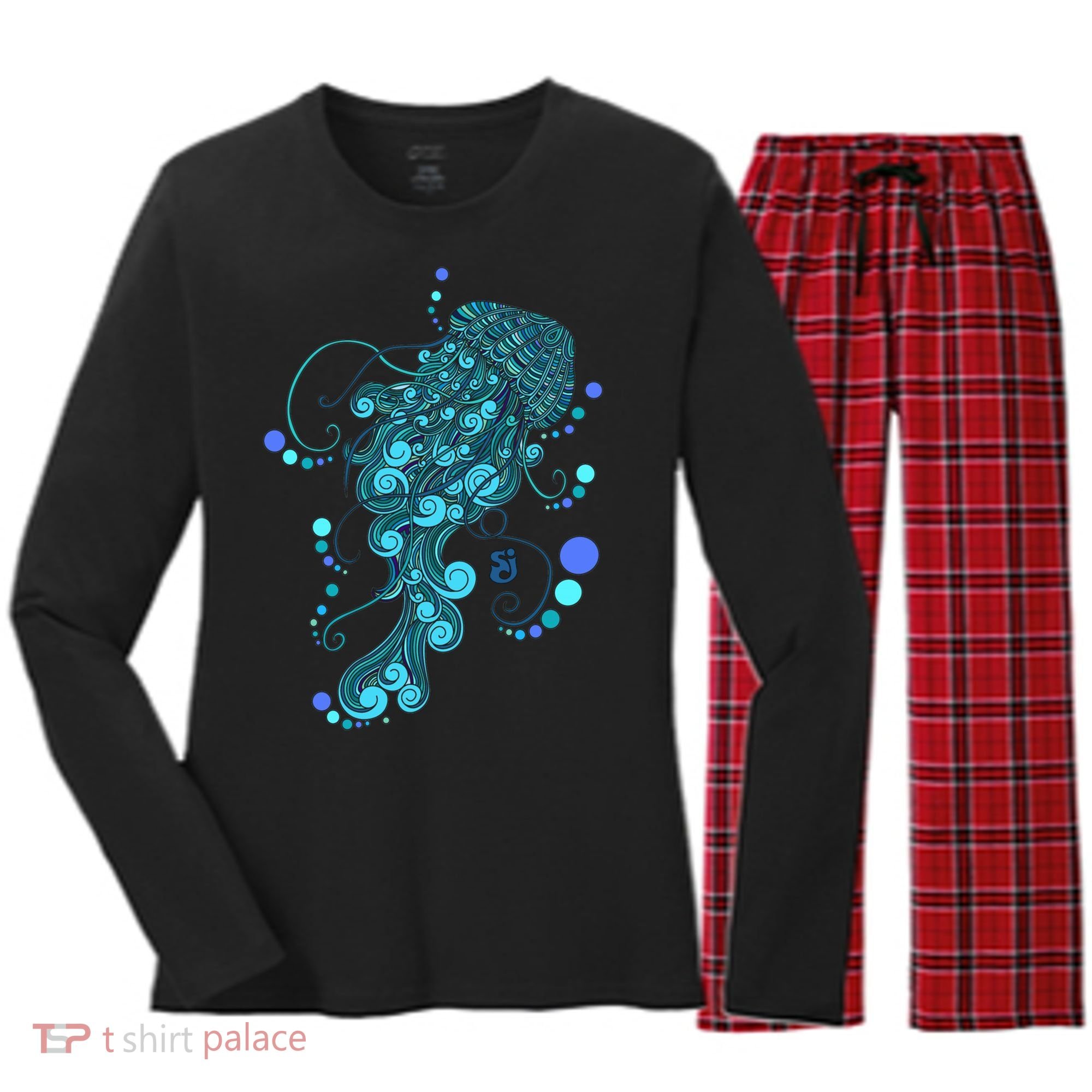 String Cheese Incident Jelly Fish Women's Long Sleeve Flannel Pajama Set 