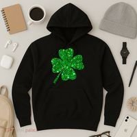 Sparkle Clover Irish Shirt For St Patricks &Amp; Pattys Day Hoodie thumb 3