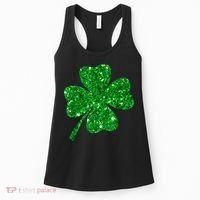Sparkle Clover Irish Shirt For St Patricks &Amp; Pattys Day Women's Tank Top thumb 0