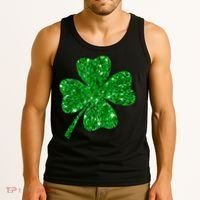 Sparkle Clover Irish Shirt For St Patricks &Amp; Pattys Day Tank Top thumb 3